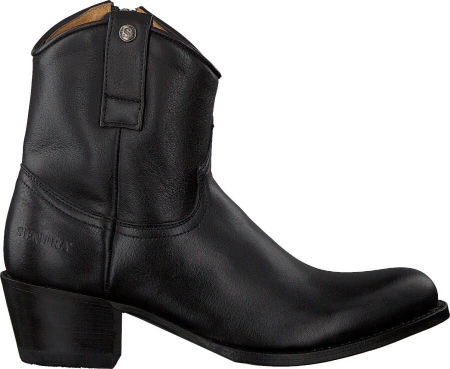 SENDRA Enkellaarsjes Dames 16751 Maat: 36 Materiaal: Leer Kleur: Zwart