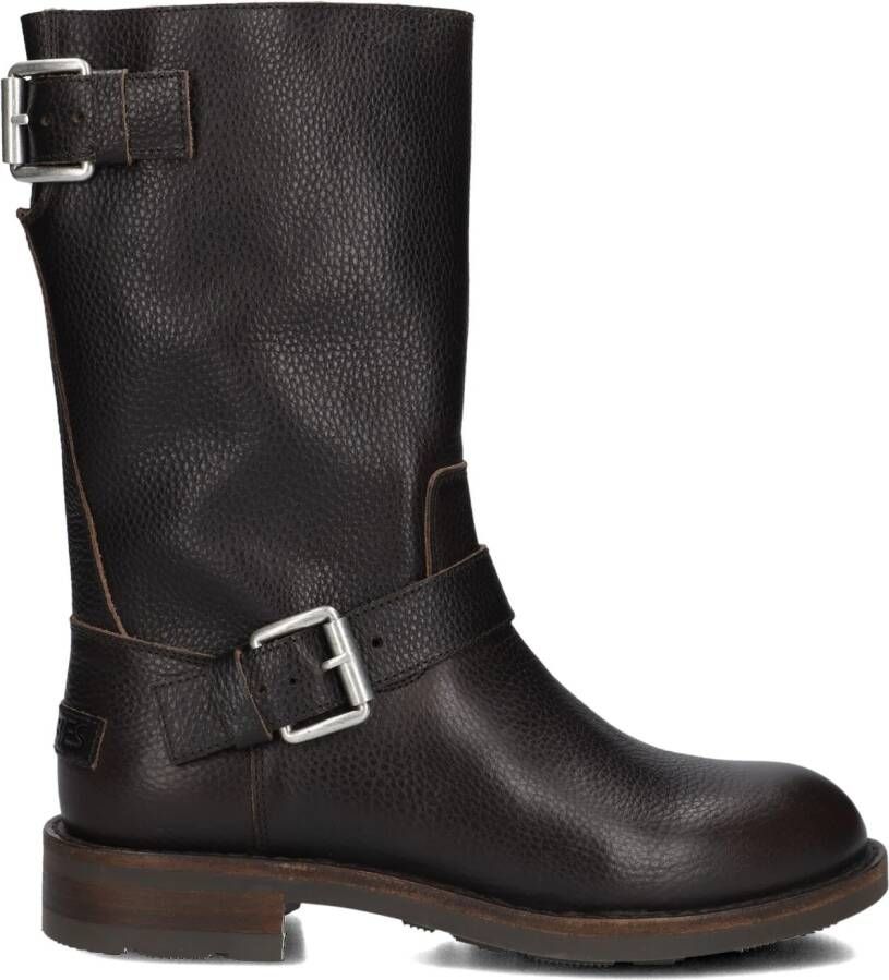 SHABBIES Biker Boots Dames Alyd Mia Leer Bruin - Foto 4