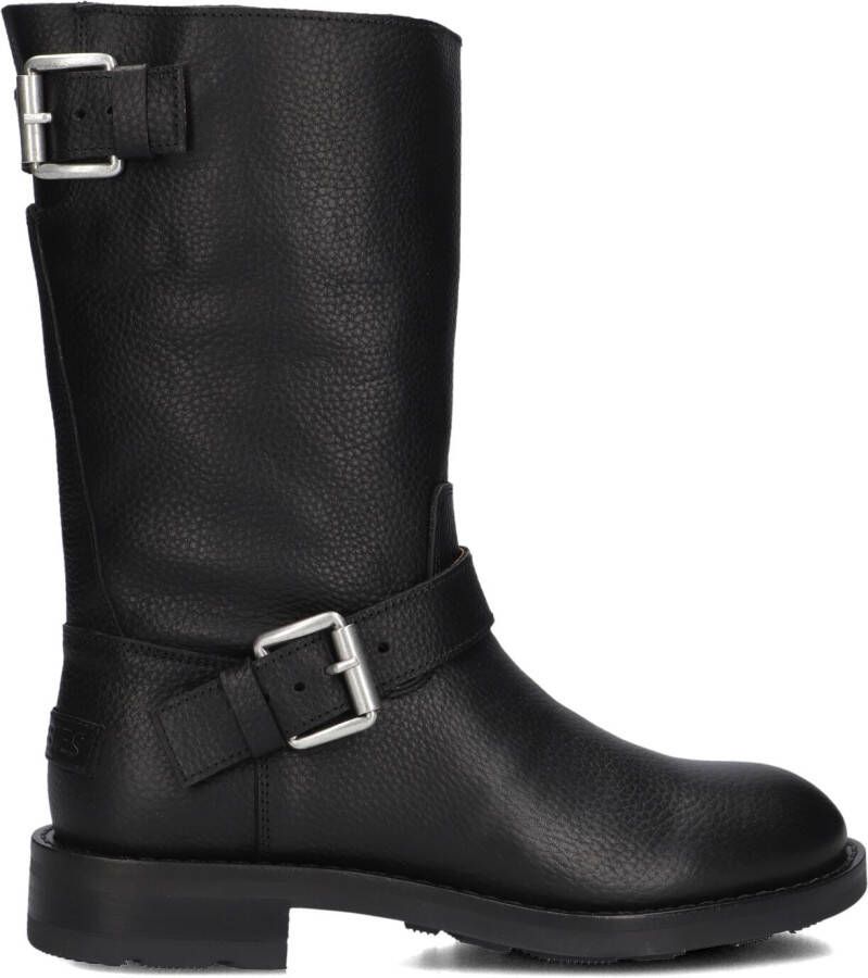 SHABBIES Biker Boots Dames Alyd Mia Maat: 41 Materiaal: Leer Kleur: Zwart