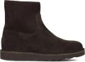 SHABBIES Enkelboots Dames Palissa Mia Zip Suède Bruin - Donkerbruin