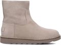 SHABBIES Enkelboots Dames Palissa Mia Zip Suède Beige - Beige