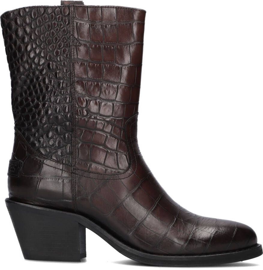 SHABBIES Enkellaarsjes Dames Juul Ankle Boot Maat: 37 Materiaal: Leer Kleur: Bruin