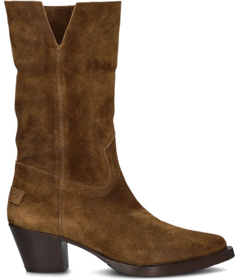 SHABBIES Enkellaarsjes Dames Lure Mid Boot Maat: 39 Materiaal: Suède Kleur: Bruin