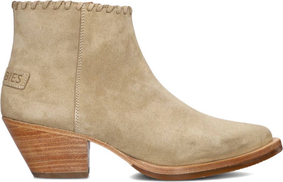 SHABBIES Enkellaarsjes Dames Lute Ankie Maat: 37 Materiaal: Suède Kleur: Beige