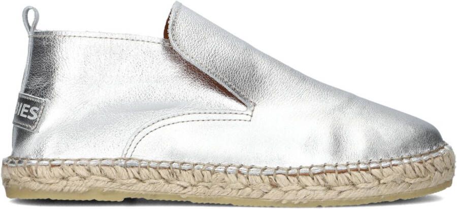 SHABBIES Espadrilles Dames Elche Lofa Metallic Maat: 37 Materiaal: Leer Kleur: Zilver