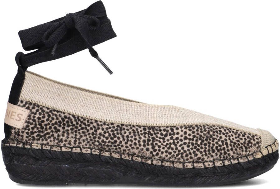 SHABBIES Espadrilles Dames Palma Kimono Maat: 39 Materiaal: Leer Kleur: Zwart
