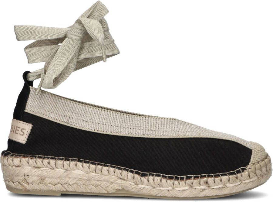 SHABBIES Espadrilles Dames Palma Kimono Maat: 37 Materiaal: Canvas Kleur: Zwart - Foto 4