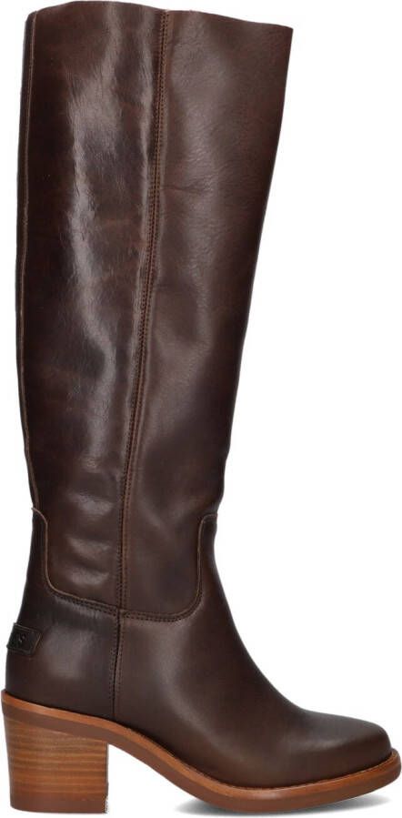SHABBIES Hoge Laarzen Dames Puk Tuba Maat: 40 Materiaal: Leer Kleur: Bruin