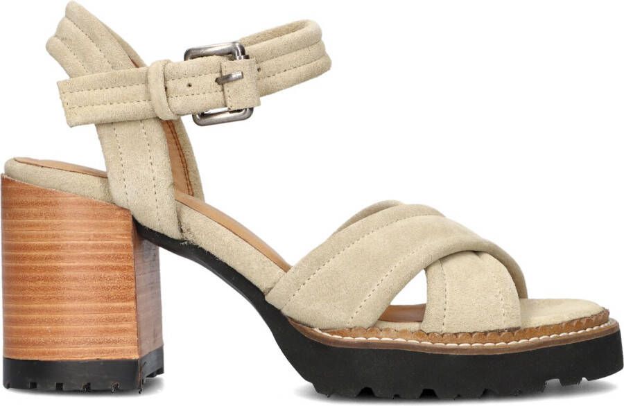 SHABBIES Sandalen Dames 163020155 Shs1171 Maat: 39 Materiaal: Suède Kleur: Beige
