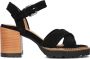 SHABBIES Sandalen Dames 163020155 Shs1171 Maat: 38 Materiaal: Suède Kleur: Zwart - Thumbnail 4