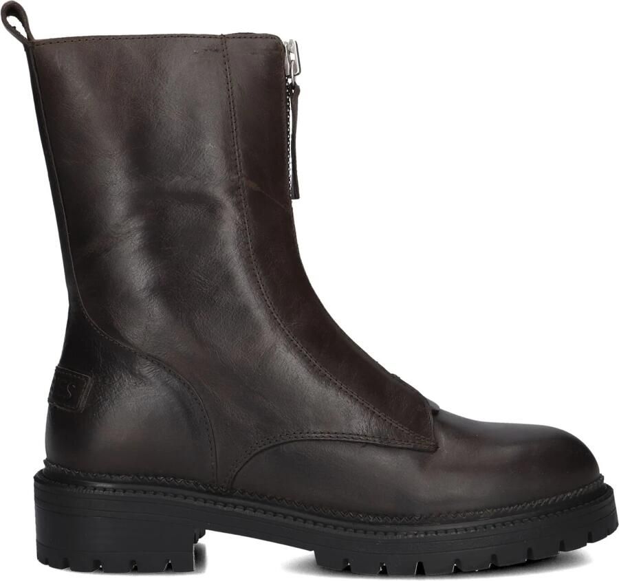 SHABBIES Enkelboots Dames Tirza Zipa Maat: 37 Materiaal: Leer Kleur: Taupe - Foto 3