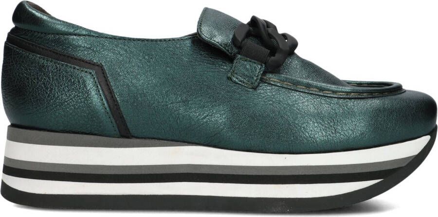 SOFTWAVES Instappers Dames 77850 Maat: 37 5 Materiaal: Leer Kleur: Groen