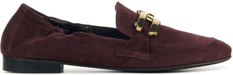 Stefano Lauran Instappers Dames Instapschoenen Damesschoenen Suède S3064 Bordeaux