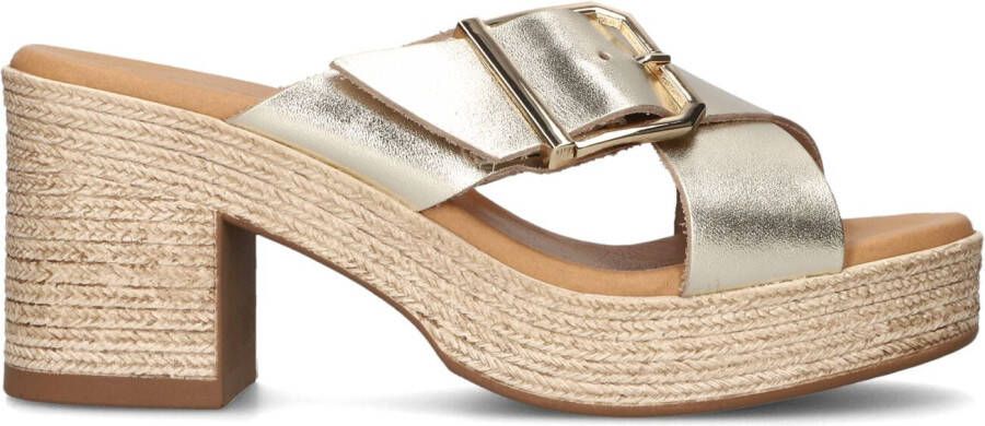 STEFANO LAURAN Muiltjes Dames Met Kruisslipper Met Gesp Th Maat: 39 Materiaal: Leer Kleur: Goud
