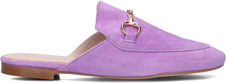 Stefano Lauran Muiltjes Dames Sandalen Instappers Damesschoenen Suède Blokhak S1069 sue Lila