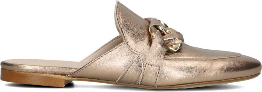 Stefano Lauran Muiltjes Dames Sandalen Instappers Damesschoenen Leer Blokhak S3088 Rose goud