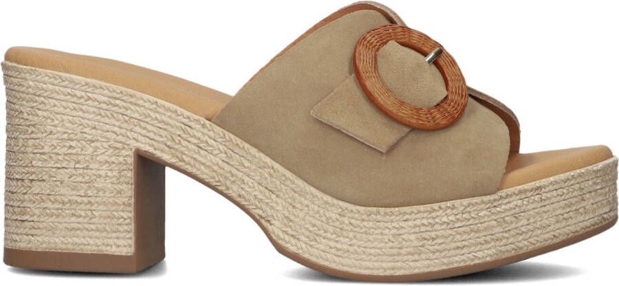 STEFANO LAURAN Muiltjes Dames Sue Slipper Met Gesp Th Maat: 36 Materiaal: Suède Kleur: Beige