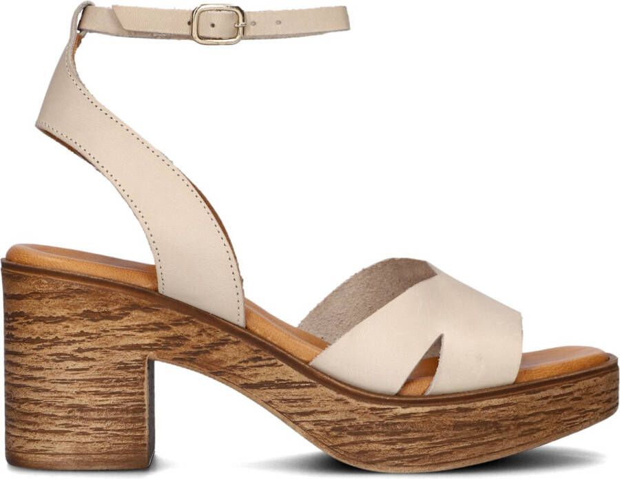 Stefano Lauran Sandalen Dames Damesschoenen Leer Blokhak hoogte S3109 Wit