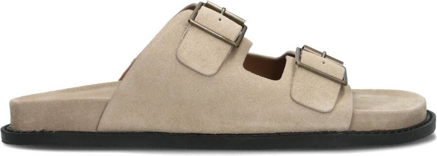 STEFANO LAURAN Slippers Heren 2 Gesp Bio Slipper 1 Maat: 42 Materiaal: Suède Kleur: Beige