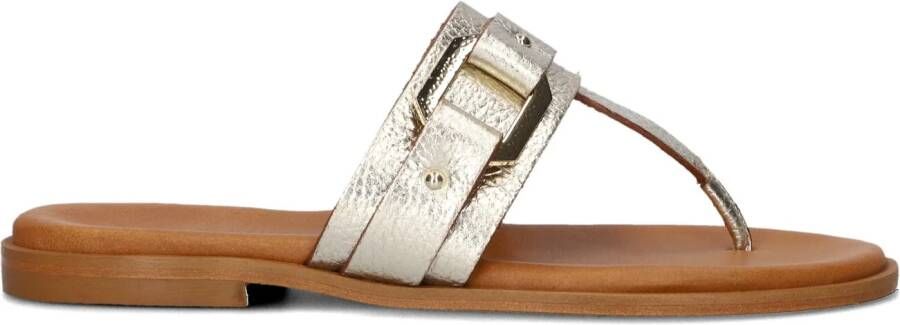 STEFANO LAURAN Teenslippers Dames Met Teenslipper Maat: 39 Materiaal: Leer Kleur: Goud - Foto 2