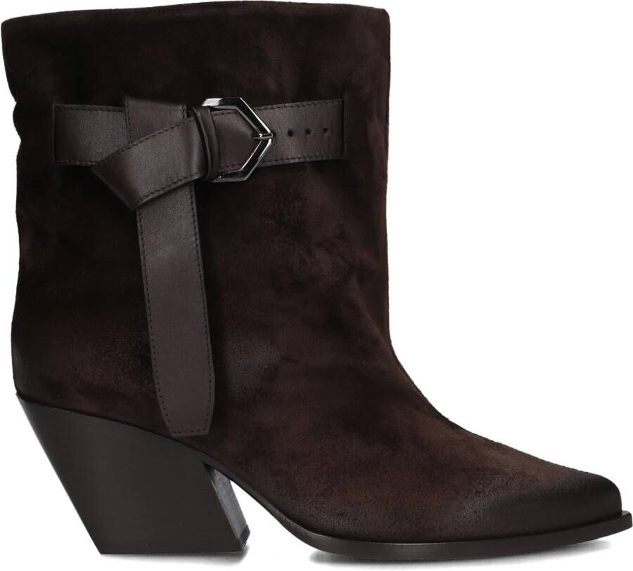STRATEGIA Enkellaarsjes Dames E-4494 Maat: 39 Materiaal: Suède Kleur: Bruin