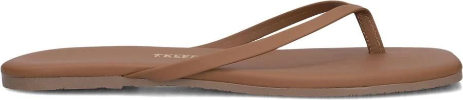 TKEES Teenslippers Dames Square Toe Maat: 41 Materiaal: Rubber Kleur: Camel