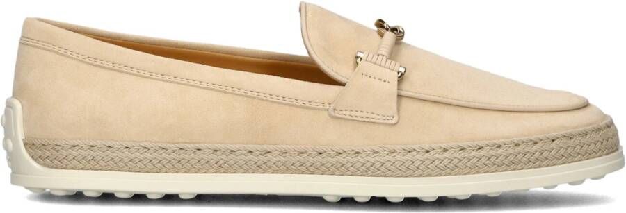 TOD&apos;S Instappers Dames Gomma Rafia 92k Mocass.t Ring Inf. Maat: 39 Materiaal: Suède Kleur: Beige