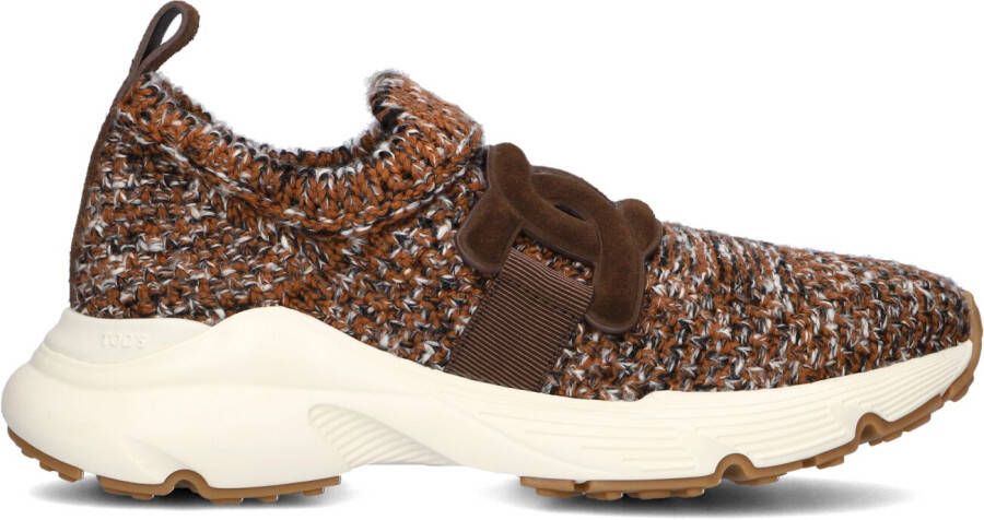 TOD&apos;S Lage Sneakers Dames Knit Sneaker Maat: 39 Materiaal: Textiel Kleur: Bruin