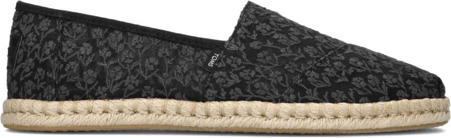 TOMS Espadrilles Female Instappers Damesschoenen Canvas Alpargata. rope bot Zwart