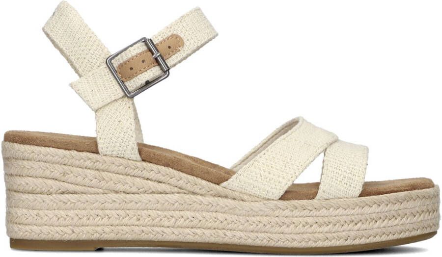 TOMS Audrey naturel | linnen sleehak sandalen Beige Textiel Sandalen met hak Dames - Foto 4