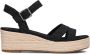 TOMS Audrey linnen sandalen met sleeha Zwart Textiel Sandalen met hak Dames - Thumbnail 3