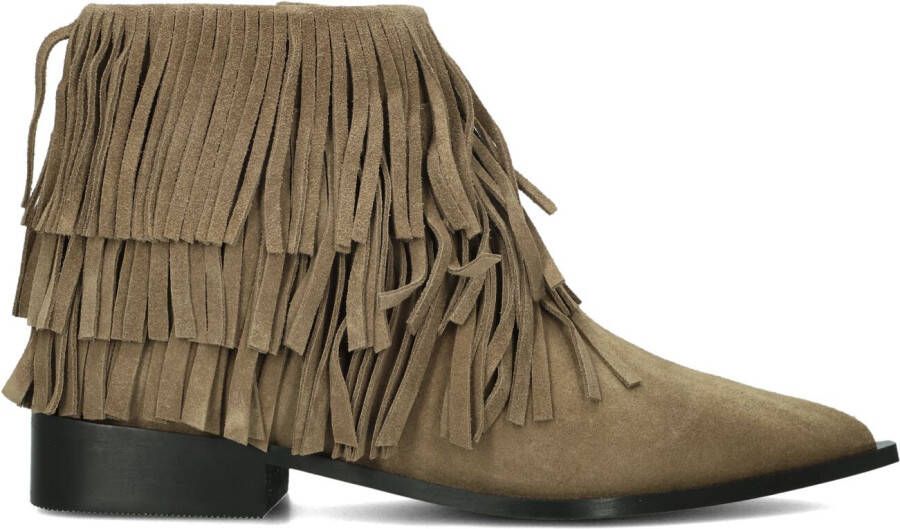 TORAL Enkellaarsjes Dames Adele Fringes Maat: 38 Materiaal: Suède Kleur: Camel