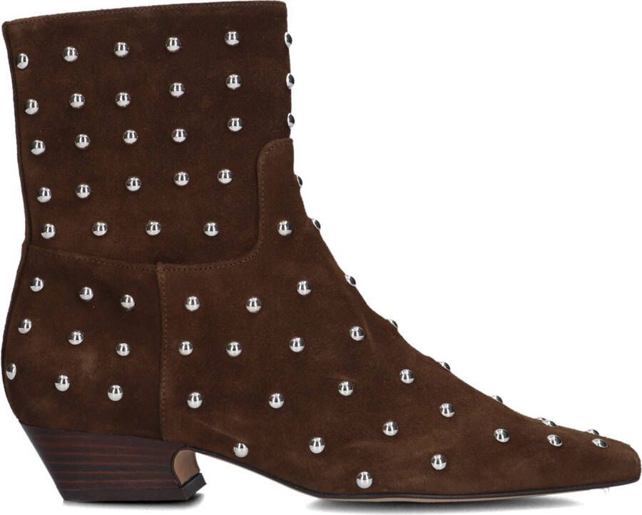 TORAL Enkellaarsjes Dames Irene Punk Maat: 41 Materiaal: Suède Kleur: Bruin