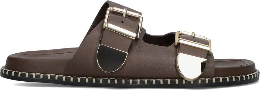 TORAL Slippers Dames Hidra Leer Bruin
