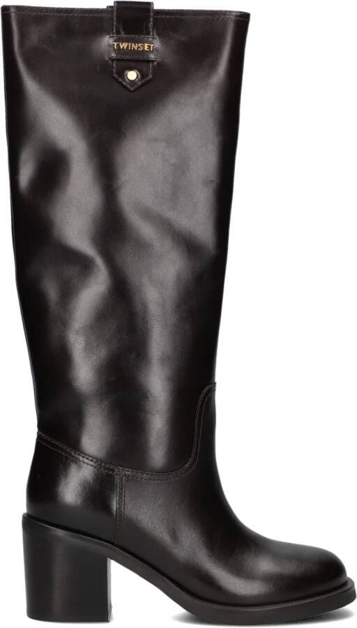 TWINSET MILANO Hoge Laarzen Dames 252tcp080 Maat: 40 Materiaal: Leer Kleur: Bruin