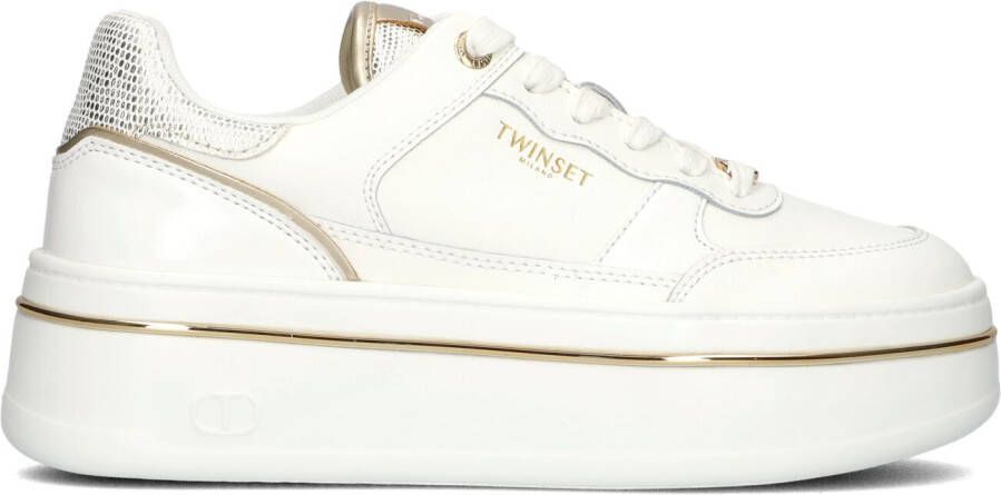 TWINSET MILANO Lage Sneakers Dames 251tcp014 Maat: 35 Materiaal: Leer Kleur: Wit