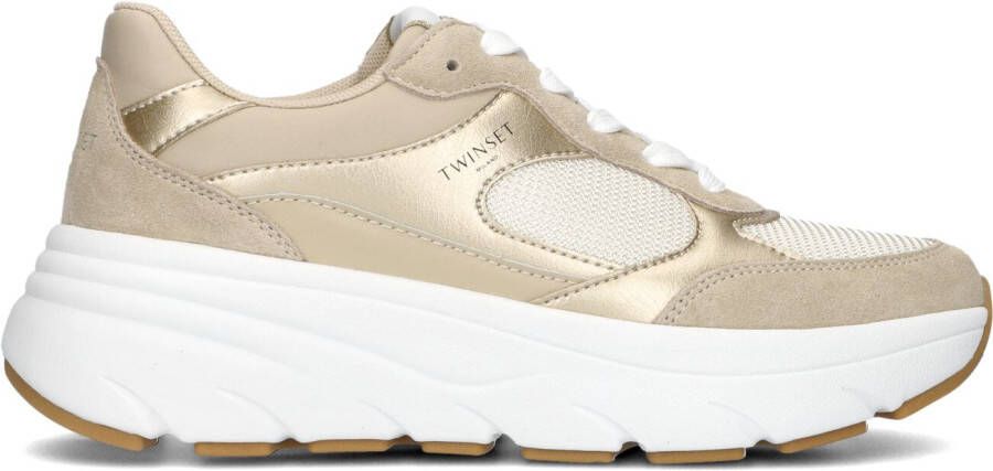 TWINSET MILANO Lage Sneakers Dames 251tcp02e Maat: 36 Materiaal: Leer Kleur: Beige