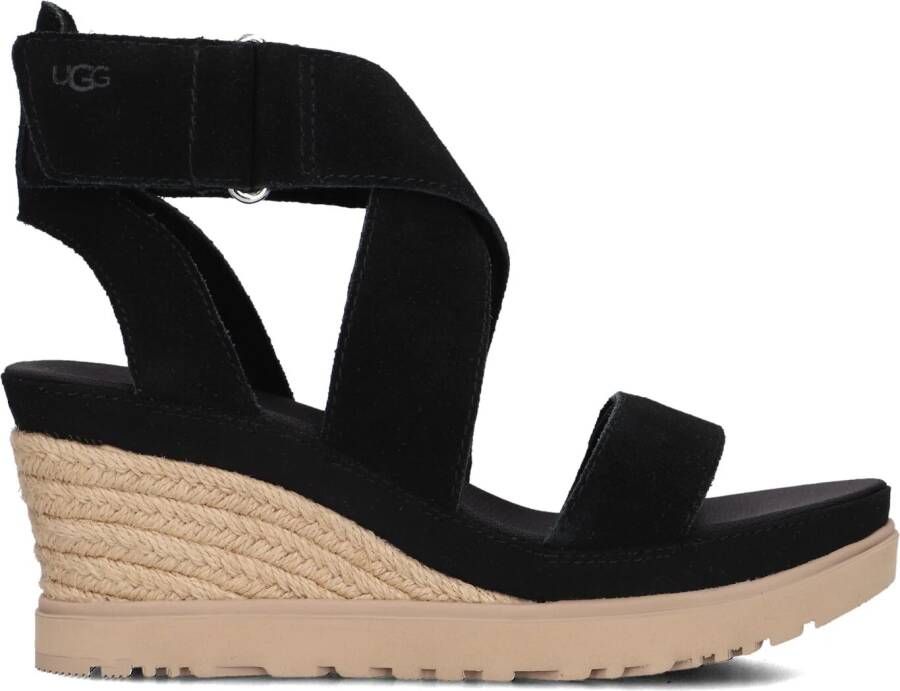 UGG Sandalen Dames Damesschoenen Canvas Sleehak hoogte Ileana ankle Zwart