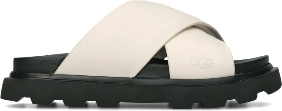 UGG Slippers Dames Capitelle Crossband Maat: 37 Materiaal: Leer Kleur: Beige