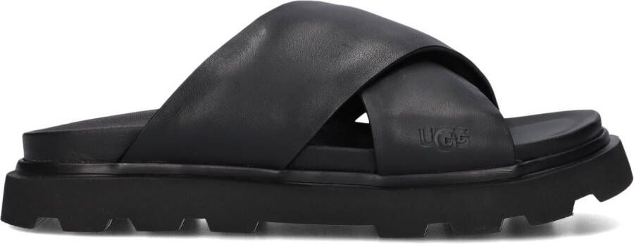 UGG Slippers Dames W Capitelle Crossband Maat: 41- Materiaal: Leer Kleur: Zwart