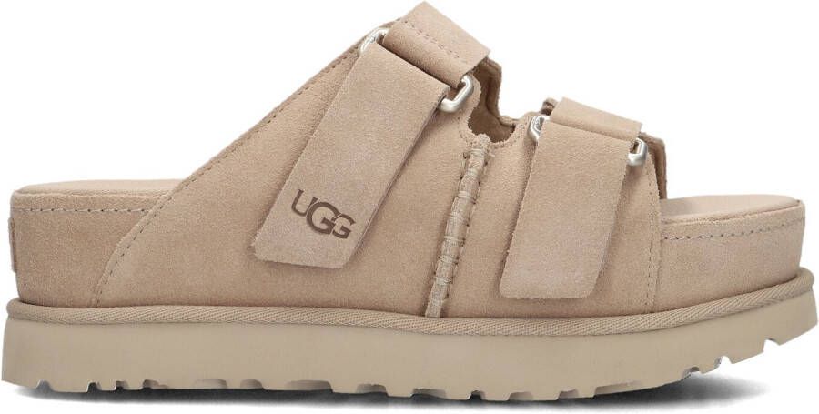 UGG Instappers Dames W Goldenstar Hi Slide Maat: 37 Materiaal: Suède Kleur: Beige