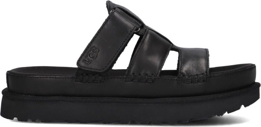 UGG Slippers Dames W Goldenstar Slide Maat: 36 Materiaal: Leer Kleur: Zwart