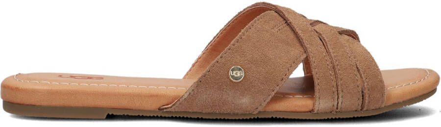 UGG Slippers Dames W Kenleigh Slide Maat: 37 Materiaal: Suède Kleur: Bruin