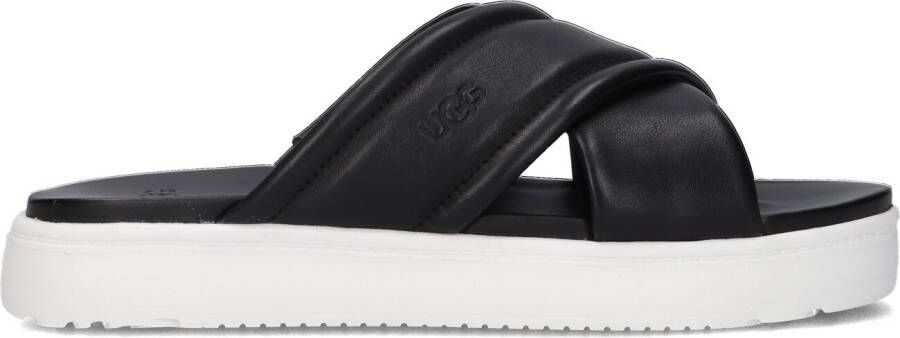 UGG Slippers Dames W Zayne Crossband Maat: 39 Materiaal: Leer Kleur: Zwart
