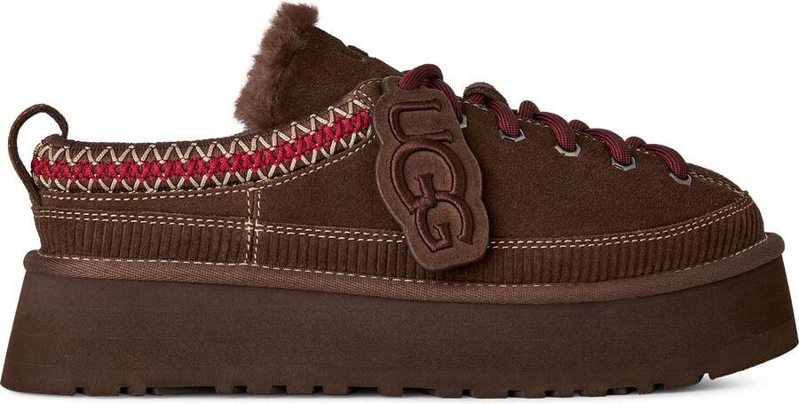 UGG Instappers Dames W Heritage Lace-up Slipper Textiel Bruin