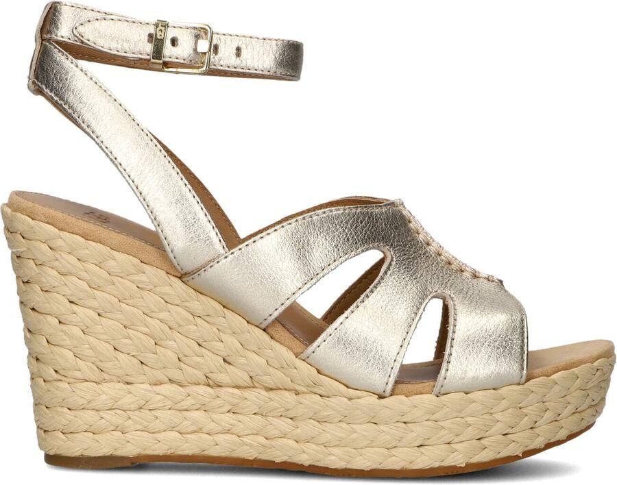 UGG Sandalen Dames Damesschoenen Leer Sleehak hoogte 1125029 Goud - Foto 2