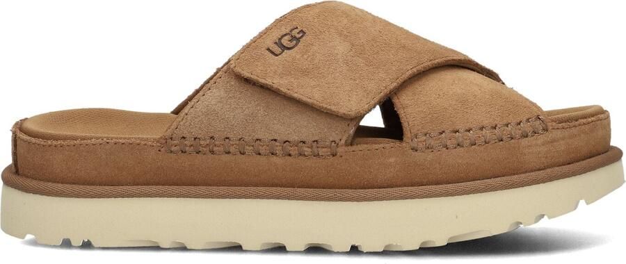 UGG Slippers Dames W Goldenstar Cross Slide Maat: 40 Materiaal: Suède Kleur: Cognac - Foto 4