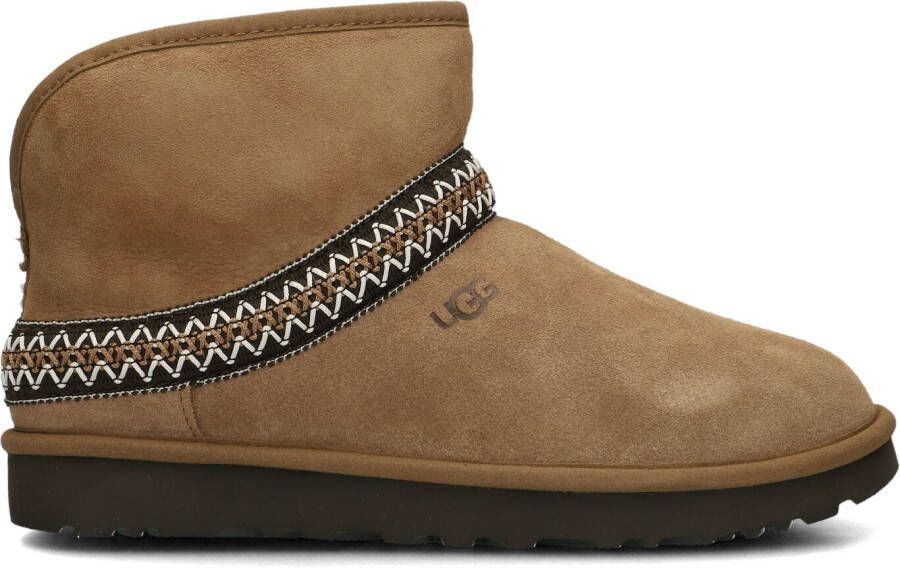 UGG Vachtlaarzen Dames Classic Mini Crescent Maat: 43 Materiaal: Suède Kleur: Cognac