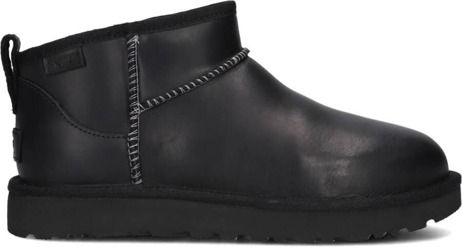 UGG Vachtlaarzen Dames Classic Ultra Mini Leather Regenerate Maat: 36 Materiaal: Leer Kleur: Zwart