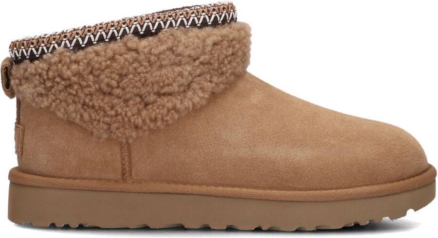 UGG Vachtlaarzen Dames Classic Ultra Mini Maxi Curly Maat: 42 Materiaal: Suèdelook Kleur: Cognac